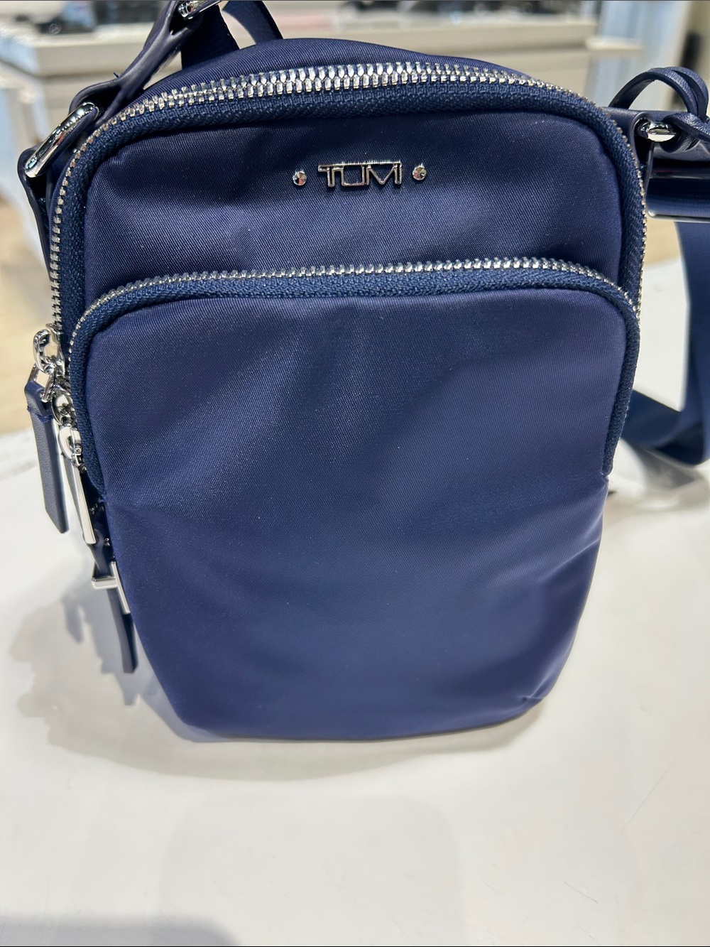 NWT Tumi Rama Navy Compact Crossbody Bag